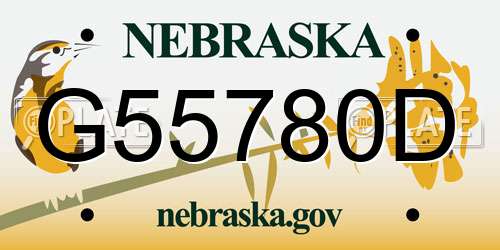 G55780D Nebraska License Plate