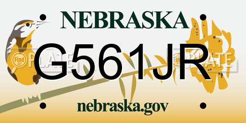 G561JR Nebraska License Plate
