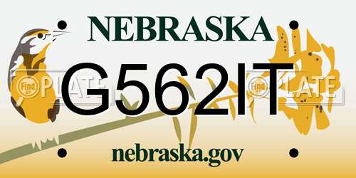 G562IT Nebraska License Plate