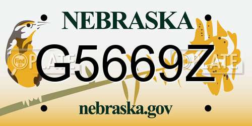 G5669Z Nebraska License Plate