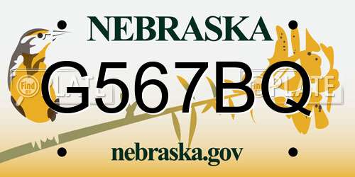 G567BQ Nebraska License Plate