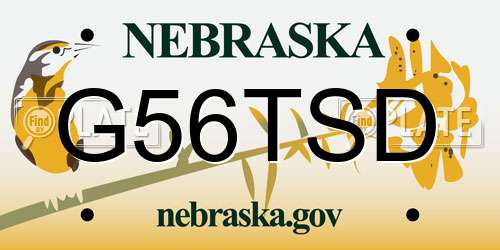 G56TSD Nebraska License Plate