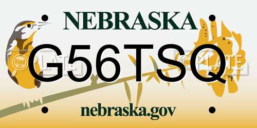 G56TSQ Nebraska License Plate