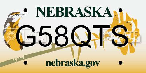 G58QTS Nebraska License Plate