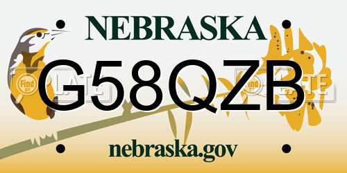 G58QZB Nebraska License Plate
