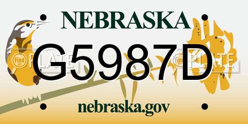 G5987D Nebraska License Plate