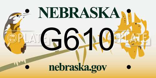 G610 Nebraska License Plate