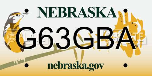 G63GBA Nebraska License Plate