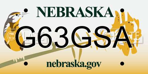 G63GSA Nebraska License Plate