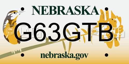 G63GTB Nebraska License Plate