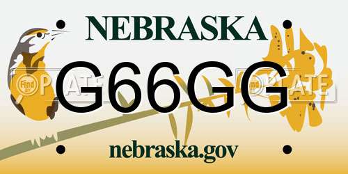 G66GG Nebraska License Plate