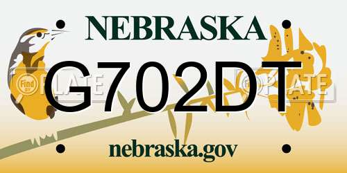 G702DT Nebraska License Plate