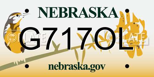 G717OL Nebraska License Plate