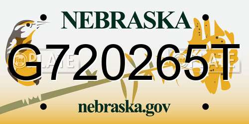 G720265T Nebraska License Plate