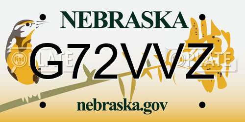 G72VVZ Nebraska License Plate