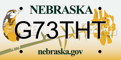 G73THT Nebraska License Plate