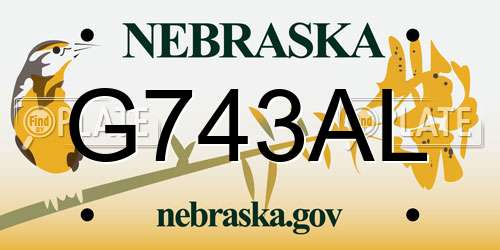 G743AL Nebraska License Plate