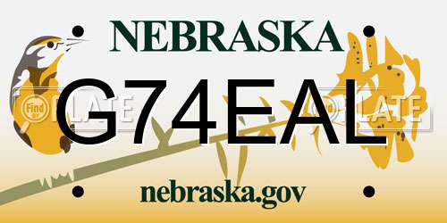 G74EAL Nebraska License Plate