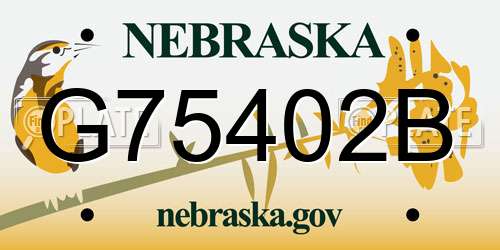 G75402B Nebraska License Plate