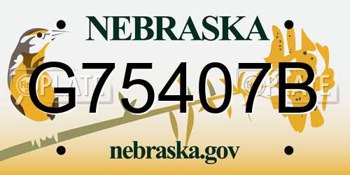 G75407B Nebraska License Plate