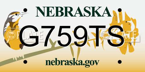 G759TS Nebraska License Plate