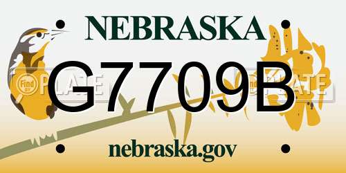 G7709B Nebraska License Plate