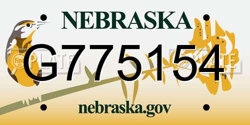 G775154 Nebraska License Plate