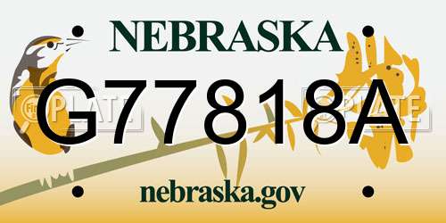 G77818A Nebraska License Plate