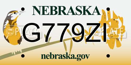 G779ZI Nebraska License Plate