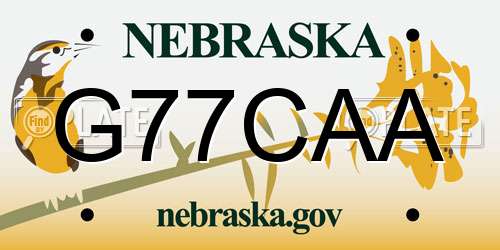 G77CAA Nebraska License Plate