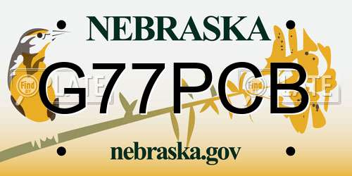 G77PCB Nebraska License Plate