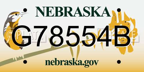 G78554B Nebraska License Plate
