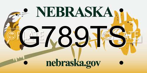 G789TS Nebraska License Plate