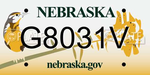 G8031V Nebraska License Plate