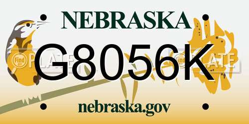 G8056K Nebraska License Plate