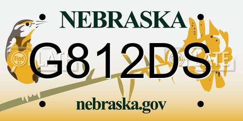 G812DS Nebraska License Plate