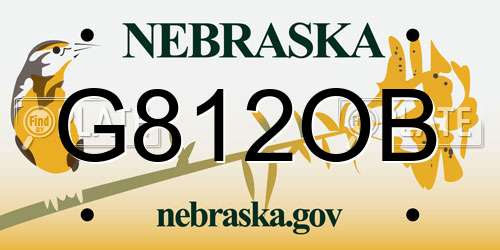 G812OB Nebraska License Plate