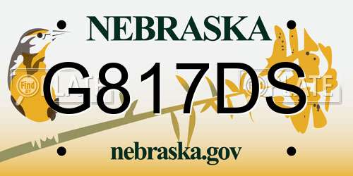 G817DS Nebraska License Plate