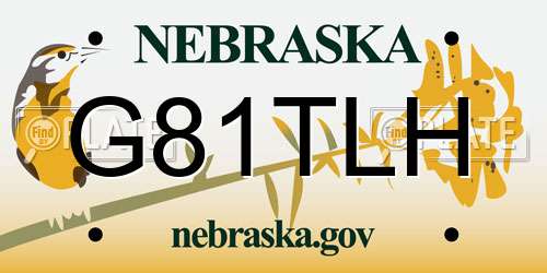 G81TLH Nebraska License Plate