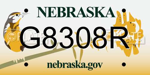 G8308R Nebraska License Plate