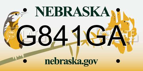 G841GA Nebraska License Plate