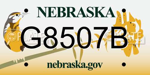 G8507B Nebraska License Plate