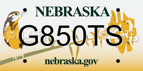 G850TS Nebraska License Plate