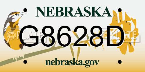 G8628D Nebraska License Plate