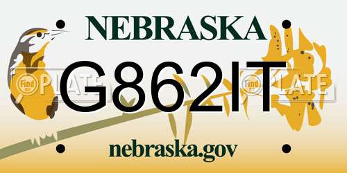 G862IT Nebraska License Plate