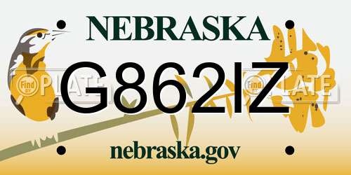 G862IZ Nebraska License Plate