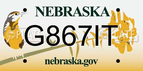 G867IT Nebraska License Plate