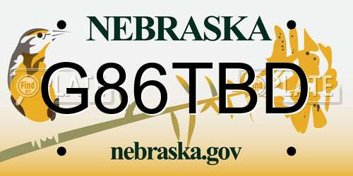 G86TBD Nebraska License Plate