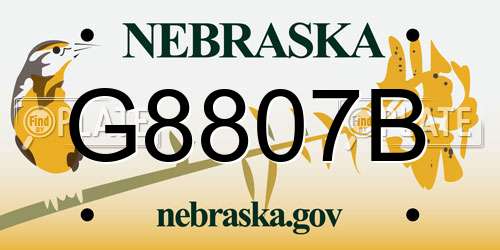 G8807B Nebraska License Plate