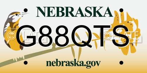 G88QTS Nebraska License Plate